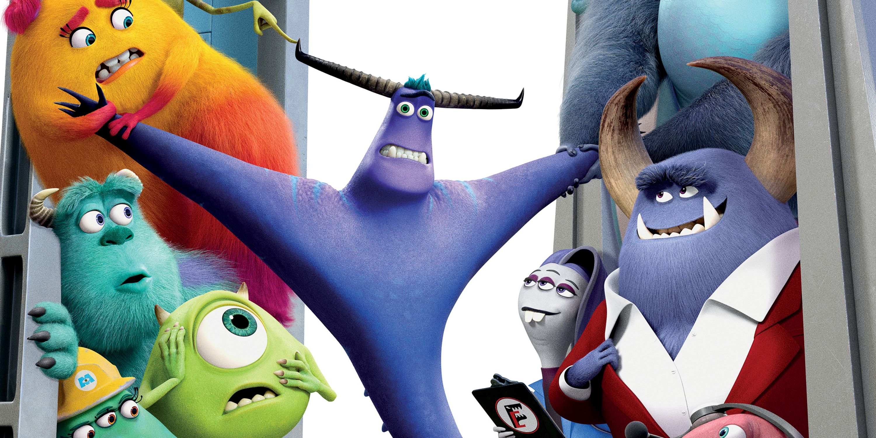 Johnny Worthington with Claire, Mike, Sulley and Tylor in the middle for Monsters at Work