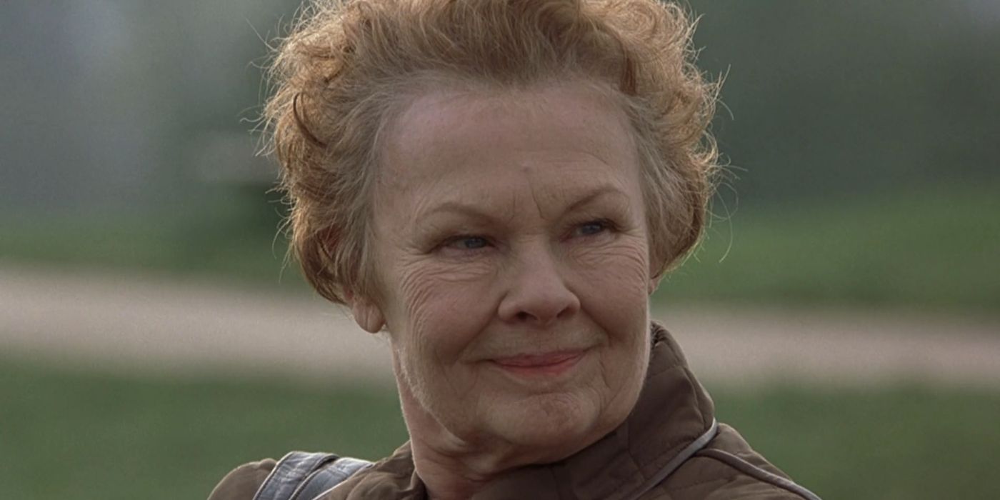Barbara Covett smiling in Notes on a Scandal