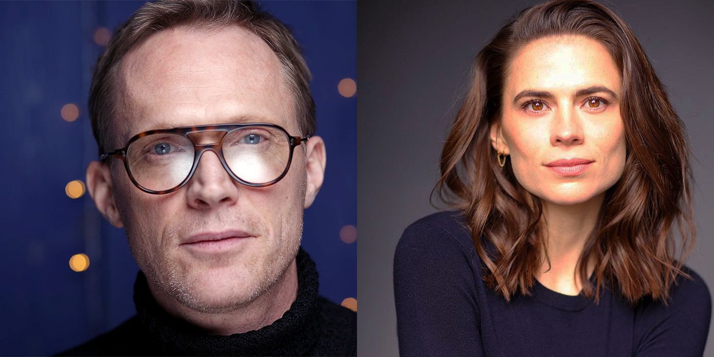 A side-by-side image of Paul Bettany and Hayley Atwell 