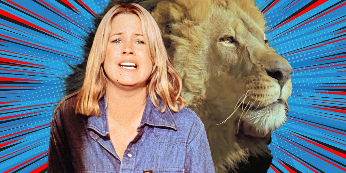 A custom image of a lion and Melanie Griffith in Roar (1981)