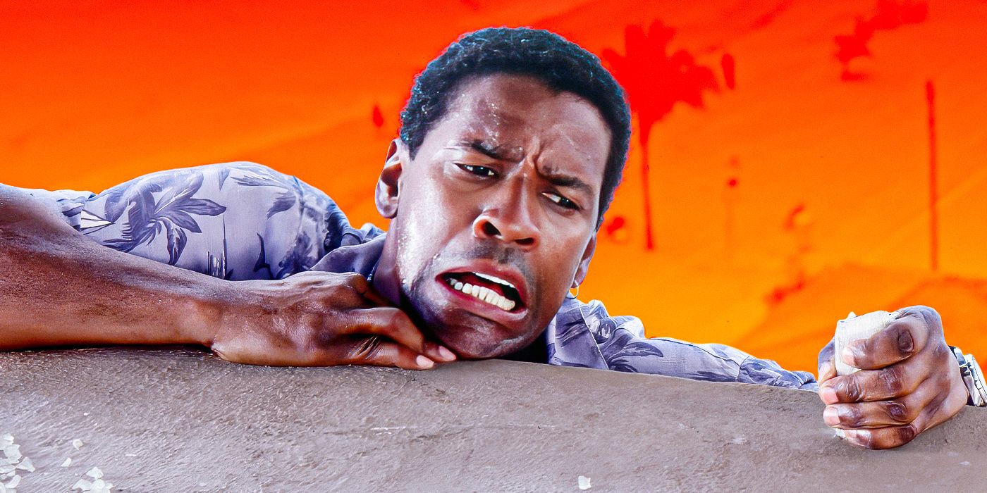 Custom image of Denzel Washington as Matt Whitlock pulling himself up a ledge in Out of Time