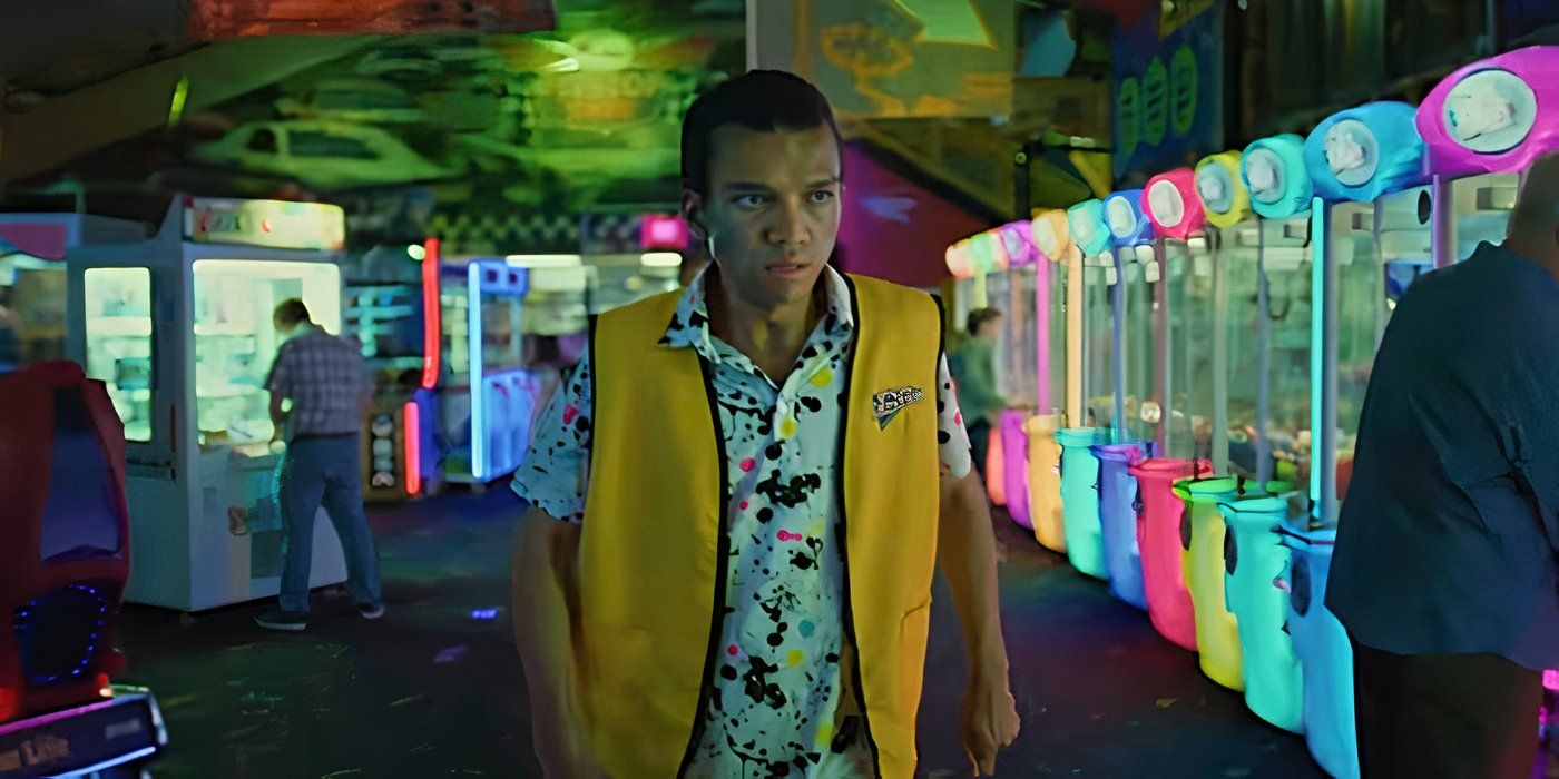 Owen walks the floor of the fun center after opening himself up in I Saw the TV Glow