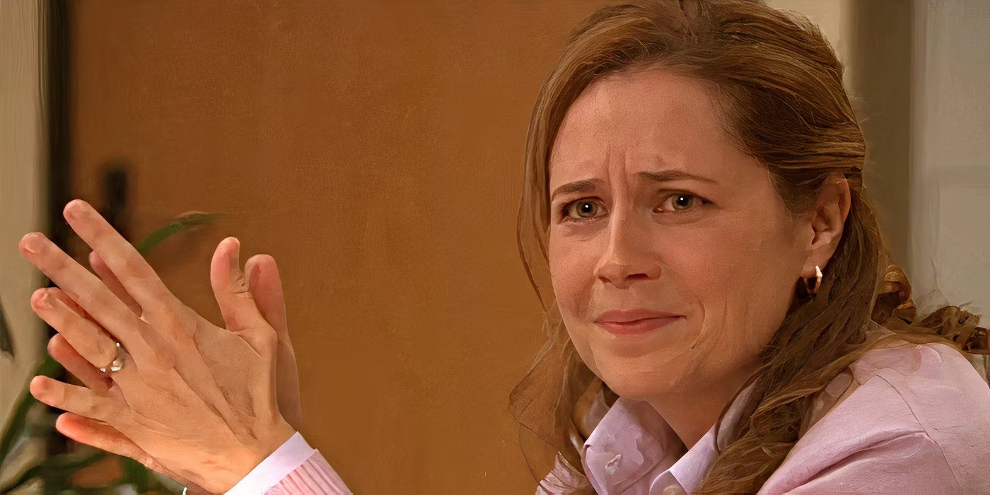 Pam crying after fighting with Jim the office 