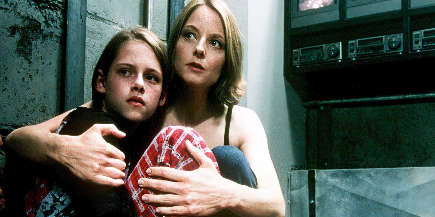 Jodie Foster como Meg y Kristen Stewart como Sarah en Panic Room