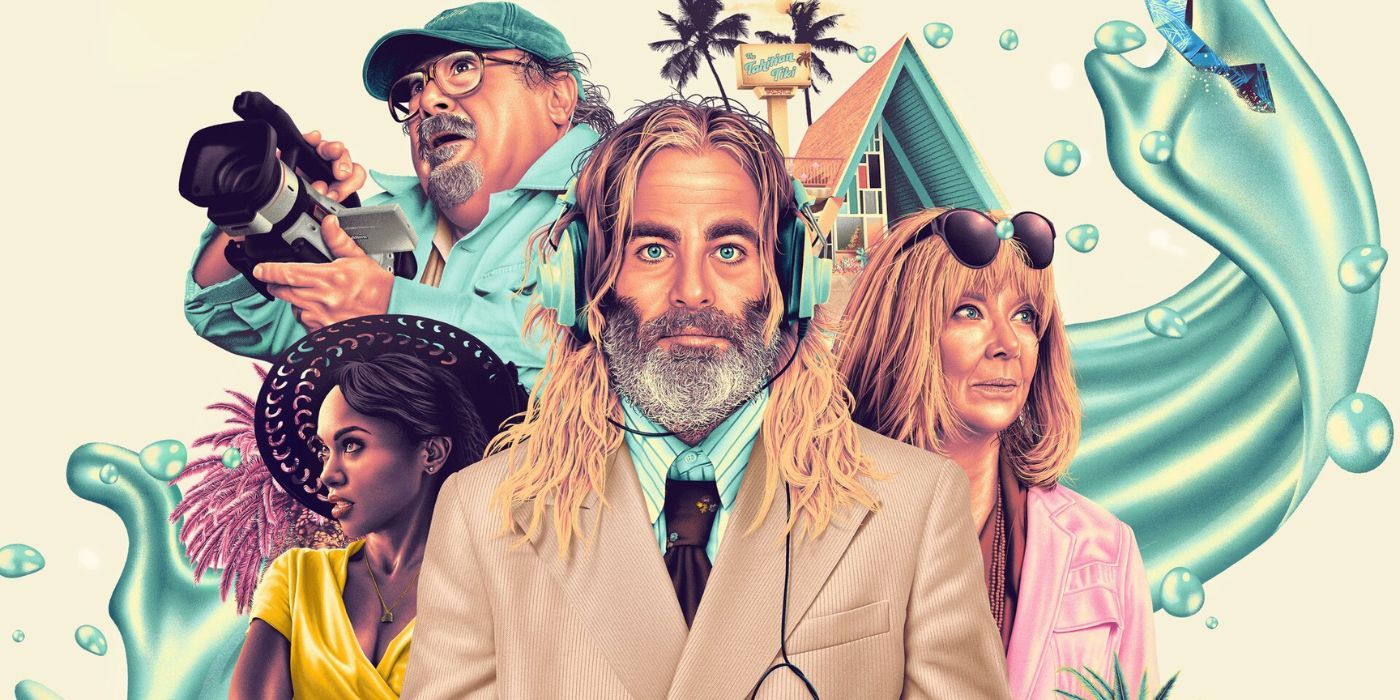 Danny DeVito, DeWanda Wise, Chris Pine, and Annette Bening on the poster for Poolman.