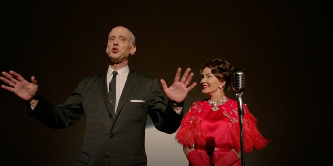 John Waters plays filmmaker William Castle in Feud Season 1, sharing a scene with Jessica Lange as Joan Crawford.