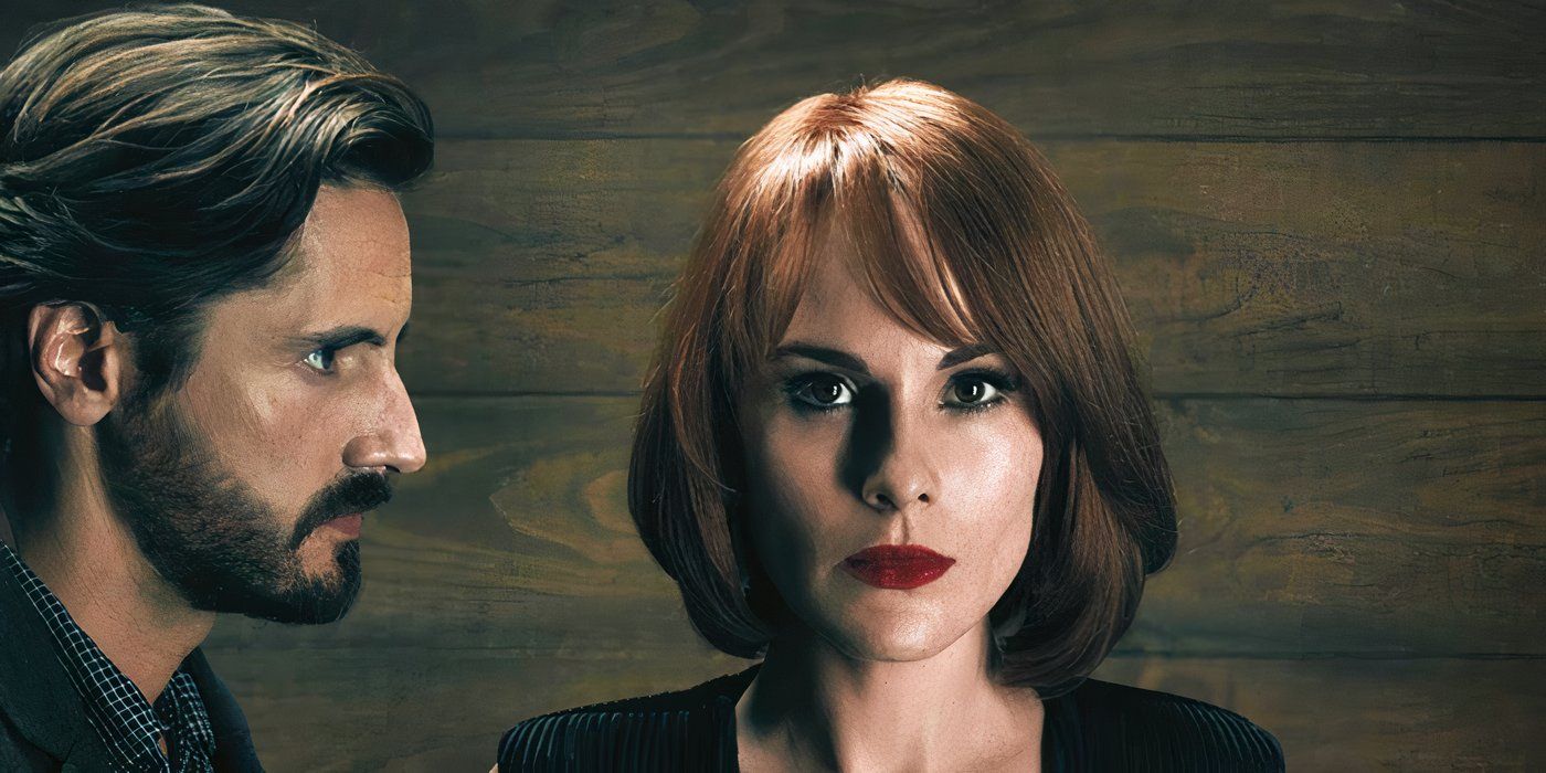 Michelle Dockery and Juan Diego Botto as Lettie and Javier wearing red wig in 'Good Behavior'