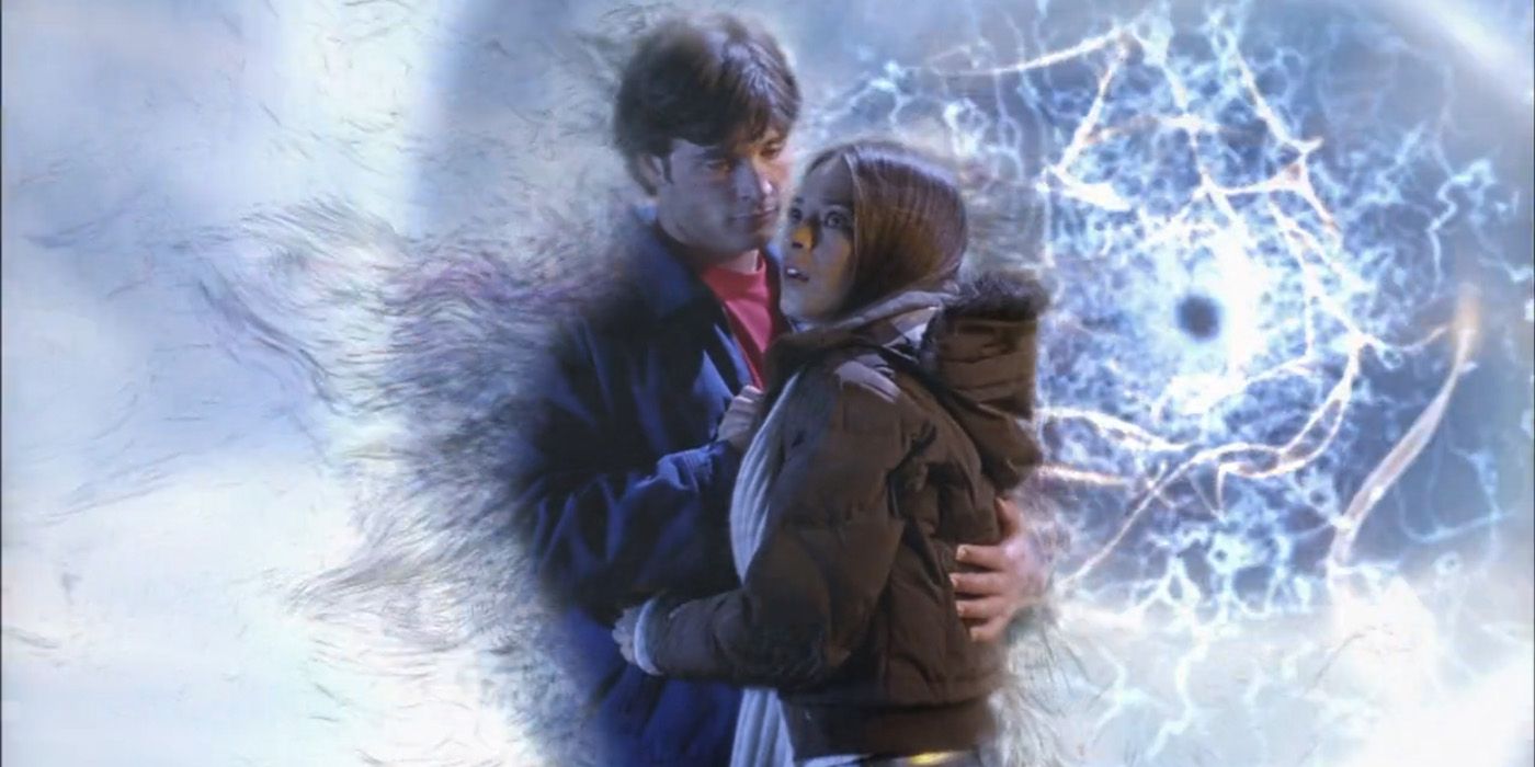 Clark Kent (Tom Welling) takes Lana Lang (Kristin Kreuk) to his Fortress of Solitude in 'Smallville's 100th episode 