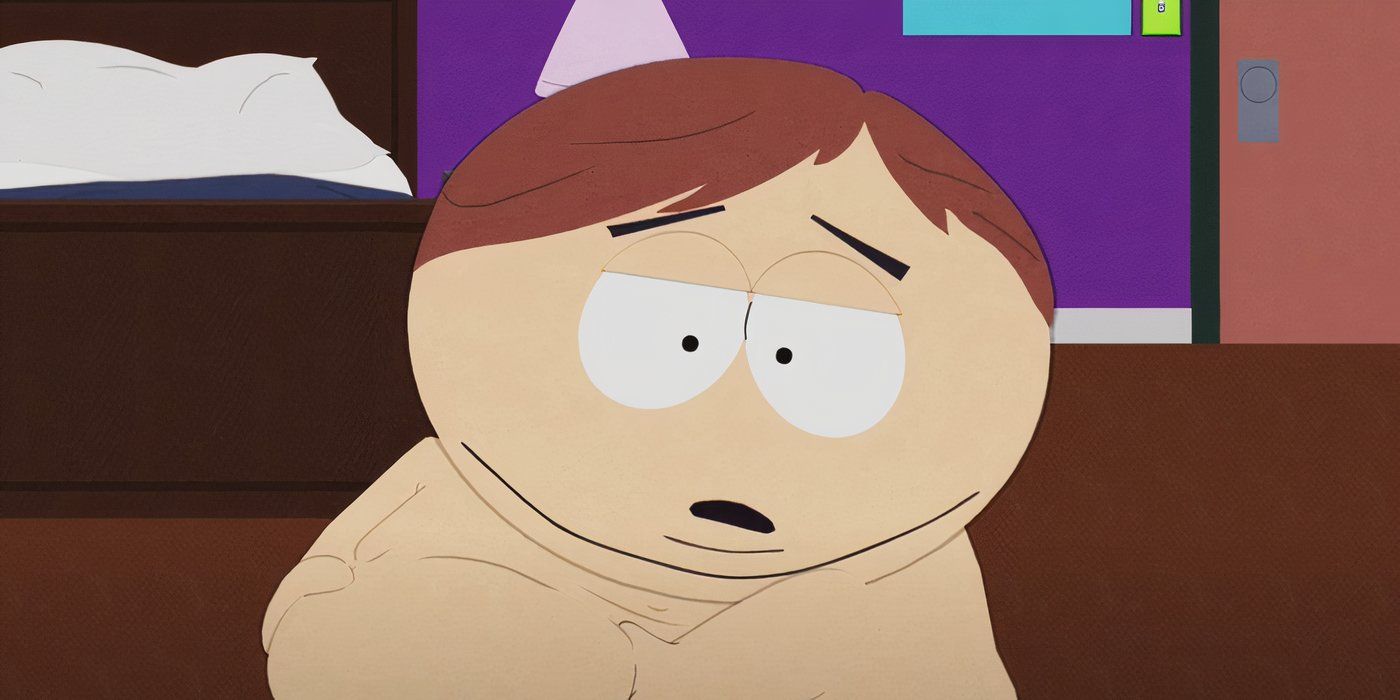 Cartman holding his belly in South Park: The End of Obesity