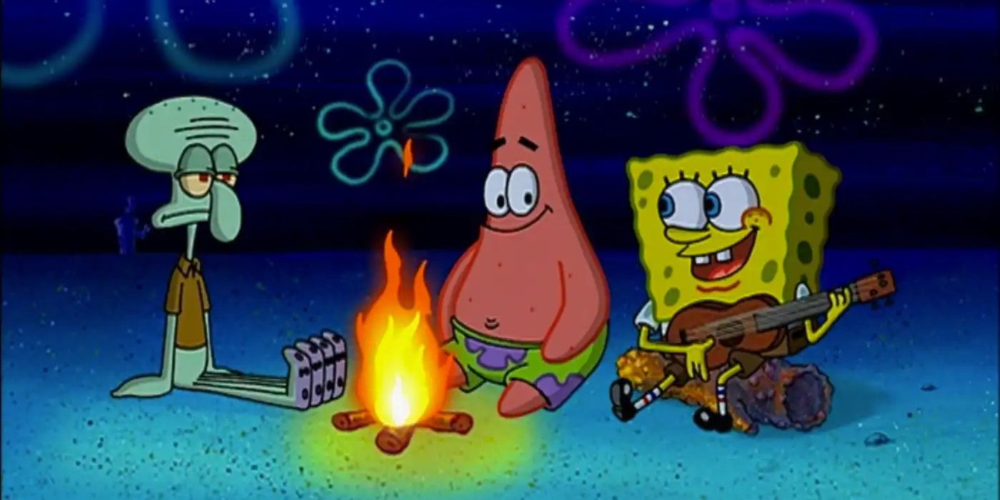 SpongeBob sings The Campfire Song Song to Squidward and Patrick