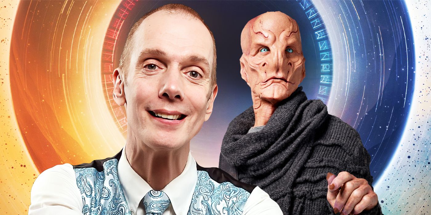 Doug Jones over an image of Saru from Star Trek Discovery 