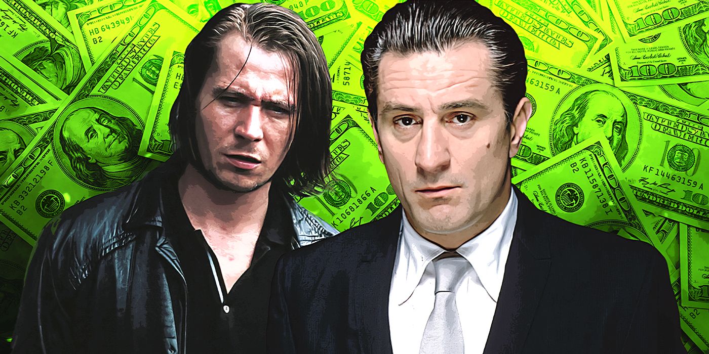 Gary Oldman from State of Grace & Robert De Niro from Goodfellas against a money-filled background