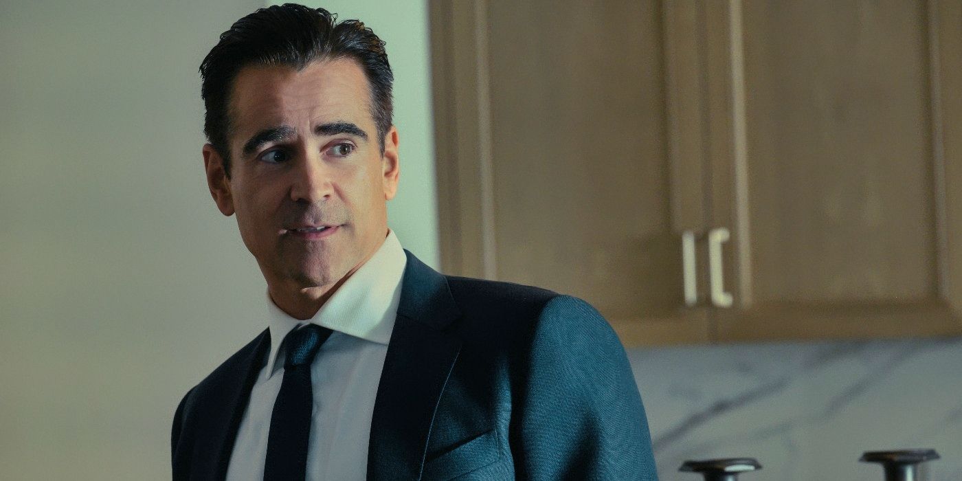 Colin Farrell wearing a suit in Episode 5 of Sugar