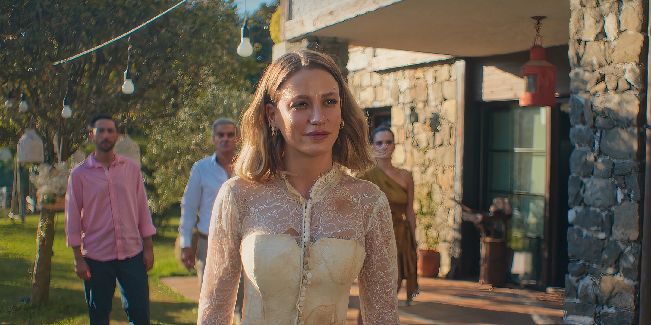 Serenay Sarikaya as Leyla in wedding gown in Netflix Thank You, Next