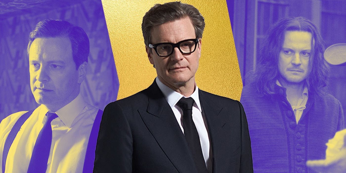 Blended image showing COlin Firth in The King's Speech, A Single Man, and Girl with a Pearl Earring