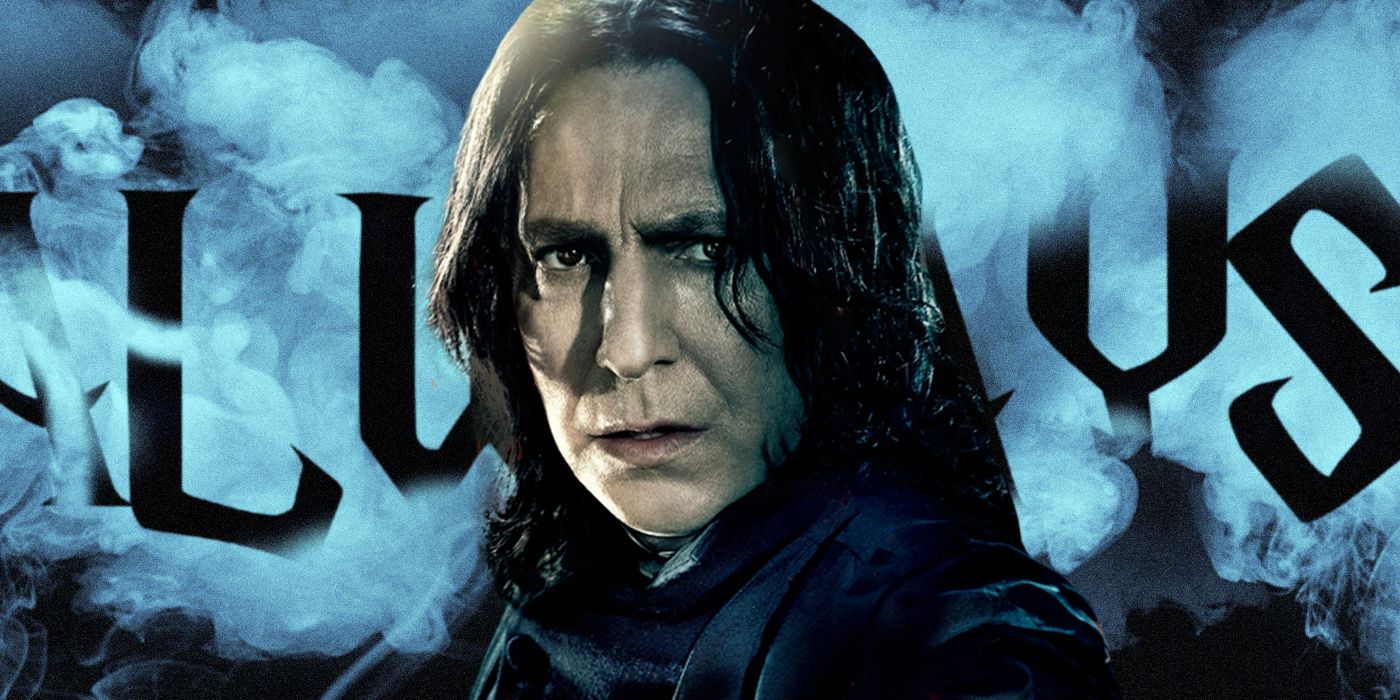 Blended image showing Alan Rickman as Severus Snape with the word ALWAYS and clouds in the background.