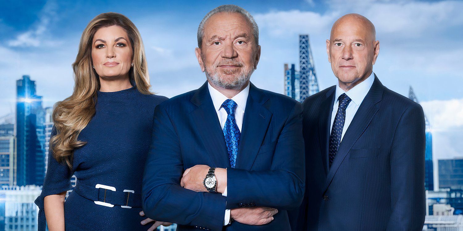 Karen, Claude, and Alan Sugar in a promotional poster for The Apprentice UK Season 17