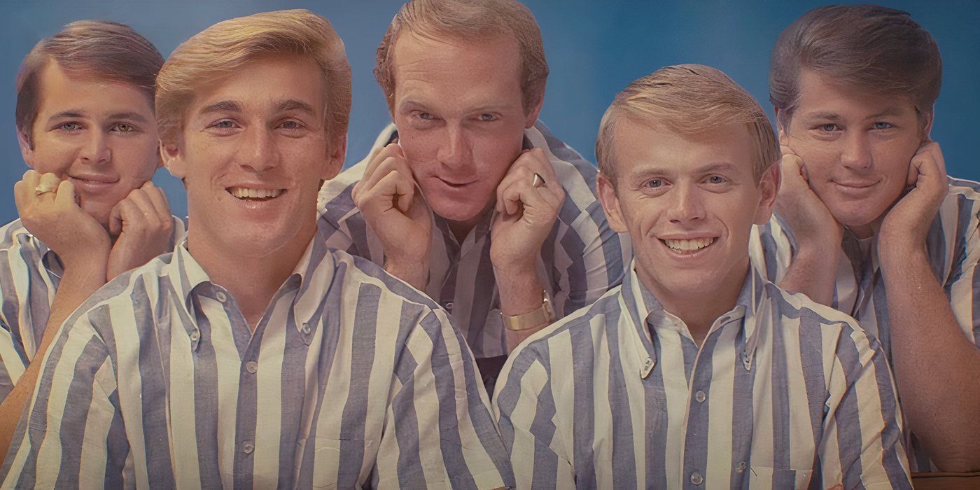 The Beach Boys did a close-up with them dressed in white and blue T-shirts.