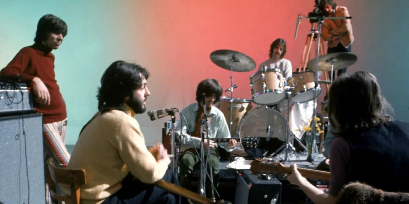 Paul McCartney, George Harrison, Ringo Starr, and John Lennon in Let It Be