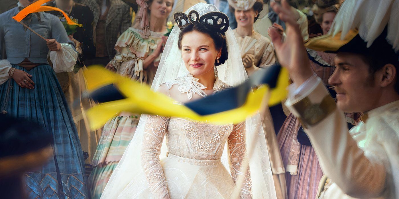Devrim Lingnau posing in a wedding gown as Empress Elisabeth of Austria in Netflix series.