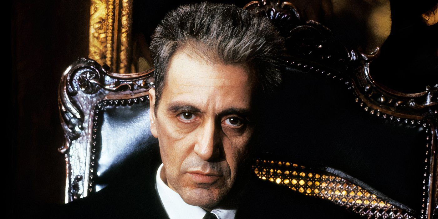 Michael Corleone looking at the camera in The Godfather Part III