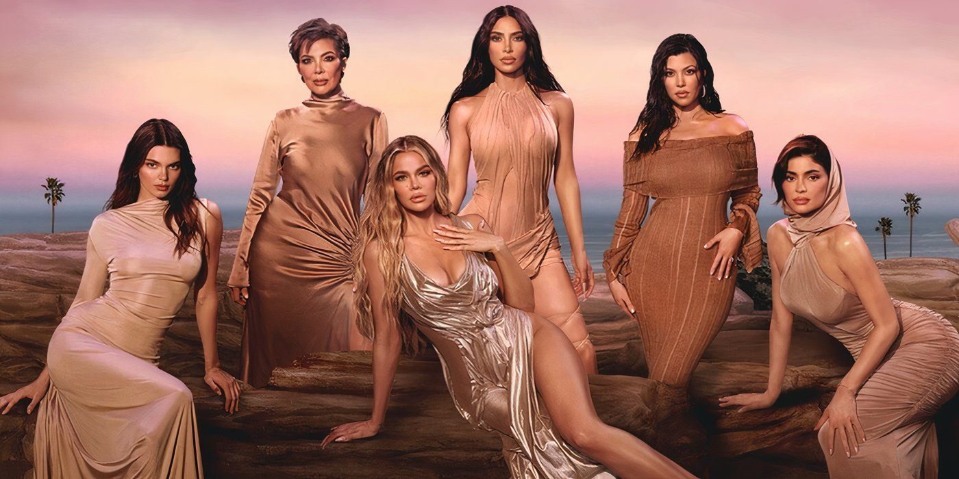Kylie Jenner, Kris Jenner, Khloe Kardashian, Kim Kardashian, Kourtney Kardashian, and Kylie Jenner in The Kardashians Season 5 portrait photo.
