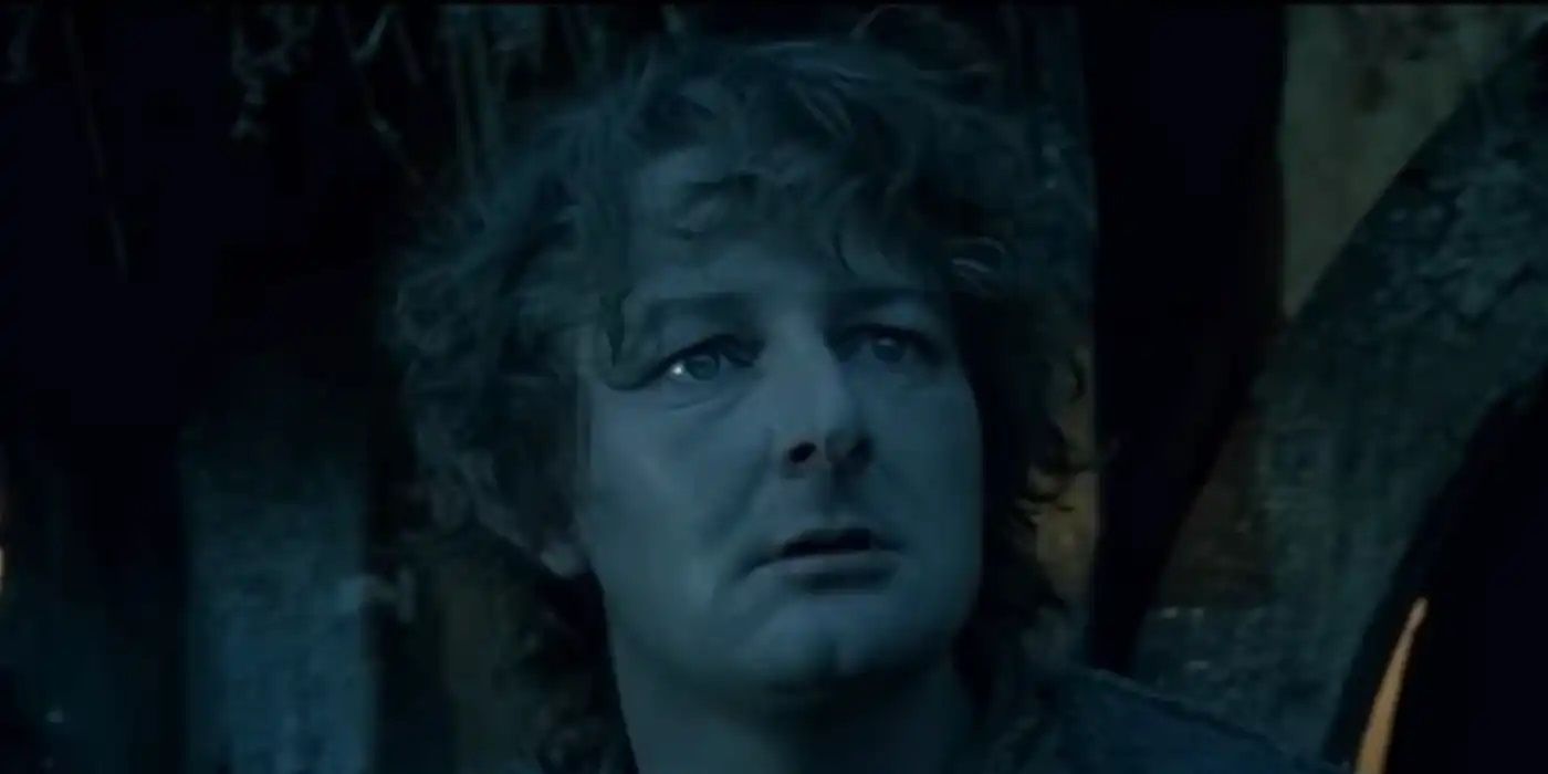 Farmer Maggot looking scared in The Lord of the Rings: The Fellowship of the Ring