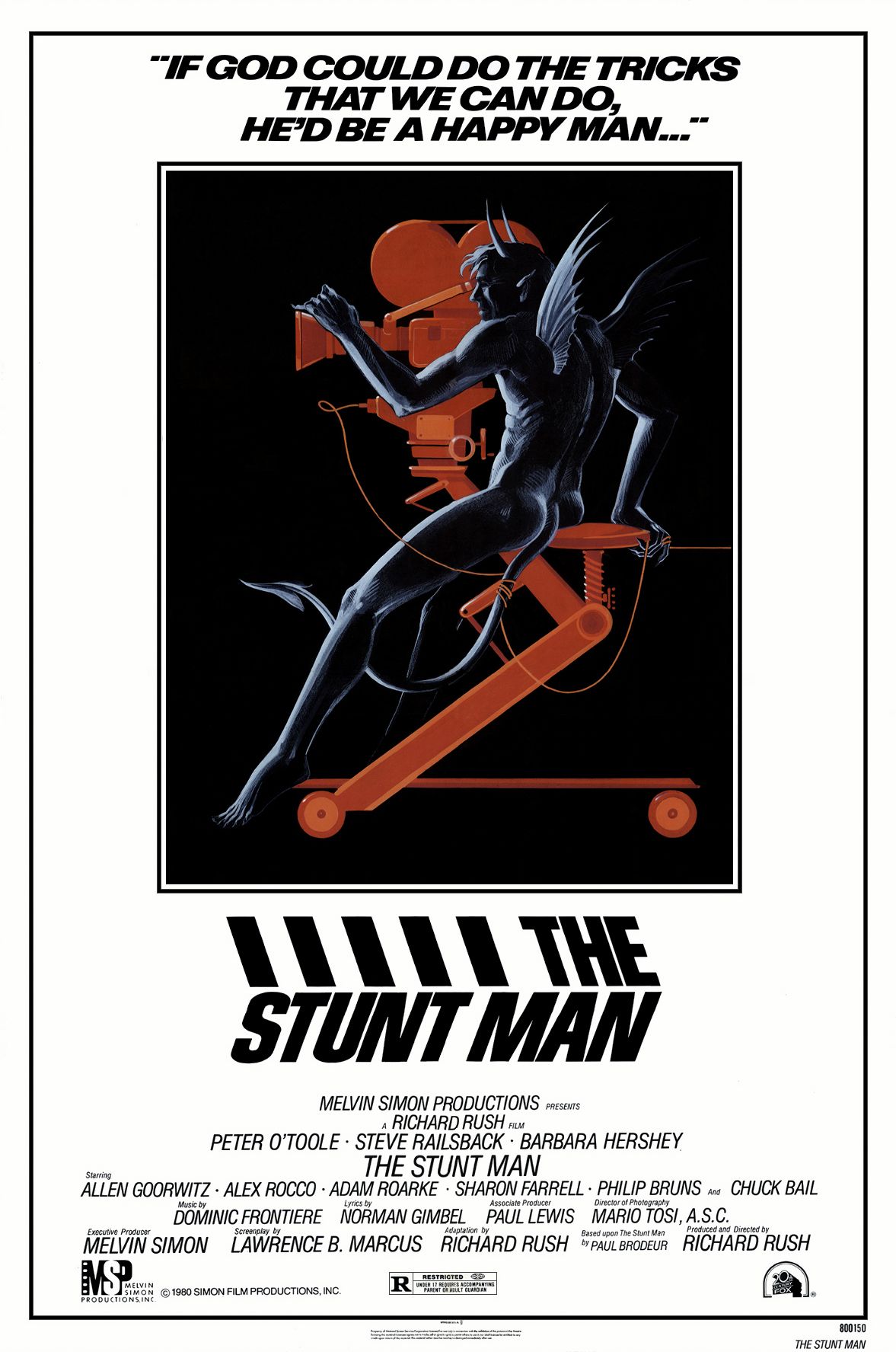 Póster de la película Stuntman de 1980.