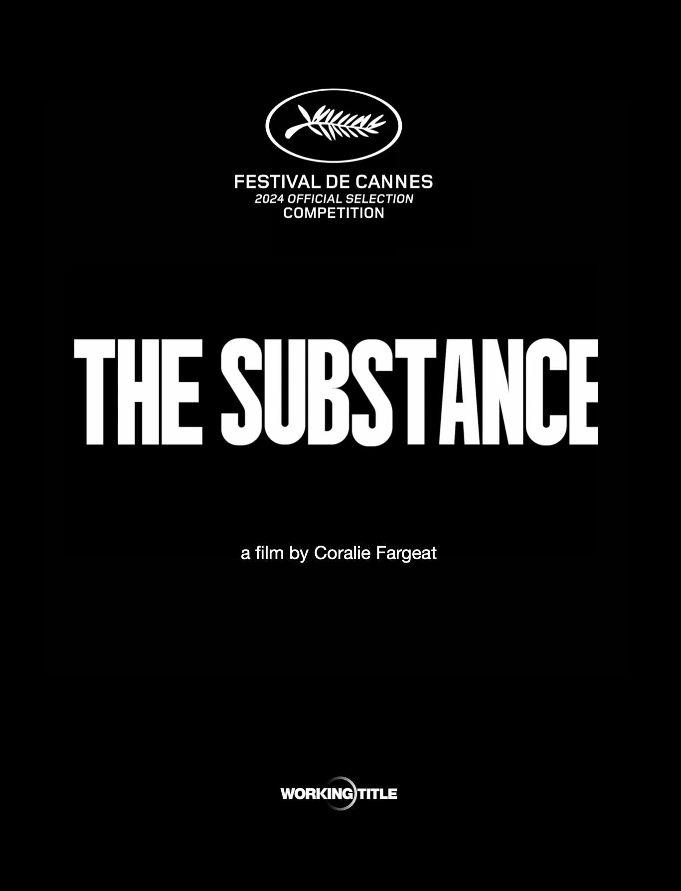 Póster teaser de la película “The Substance” de 2024