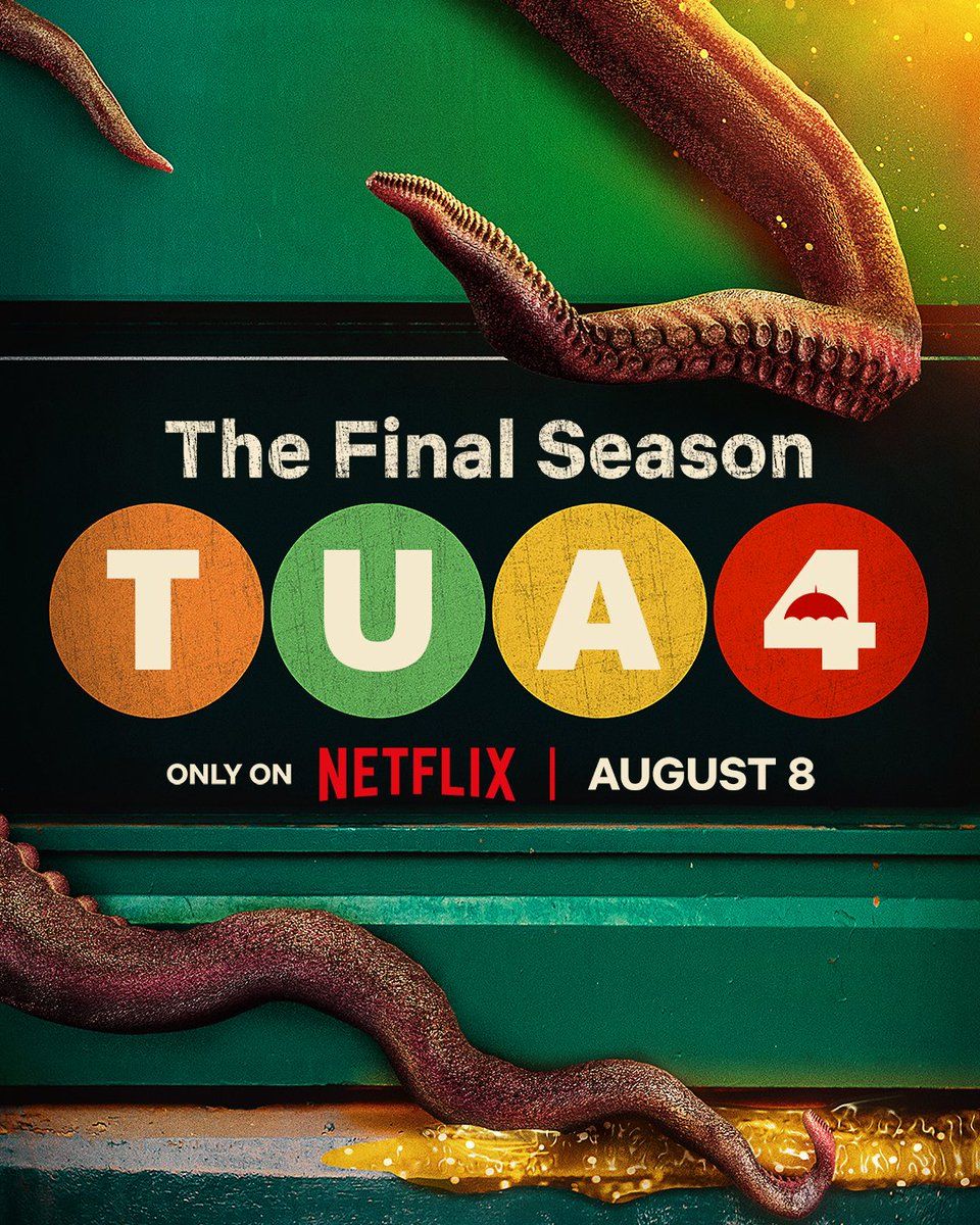 Tentacles creeping in on a subway sign for the Umbrella Academy Season 4 Poster