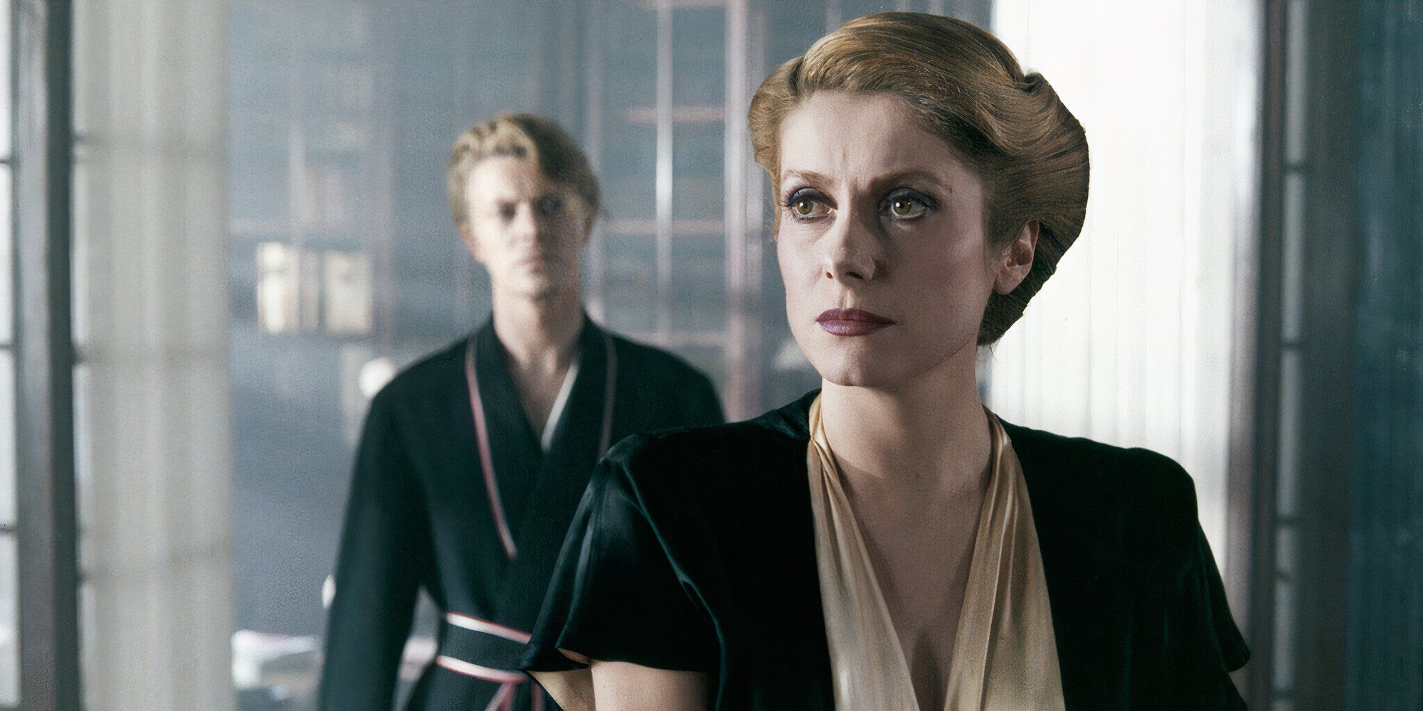 Catherine Deneuve as Miriam Blaylock and David Bowie as John Blaylock in 'The Hunger' (1983)