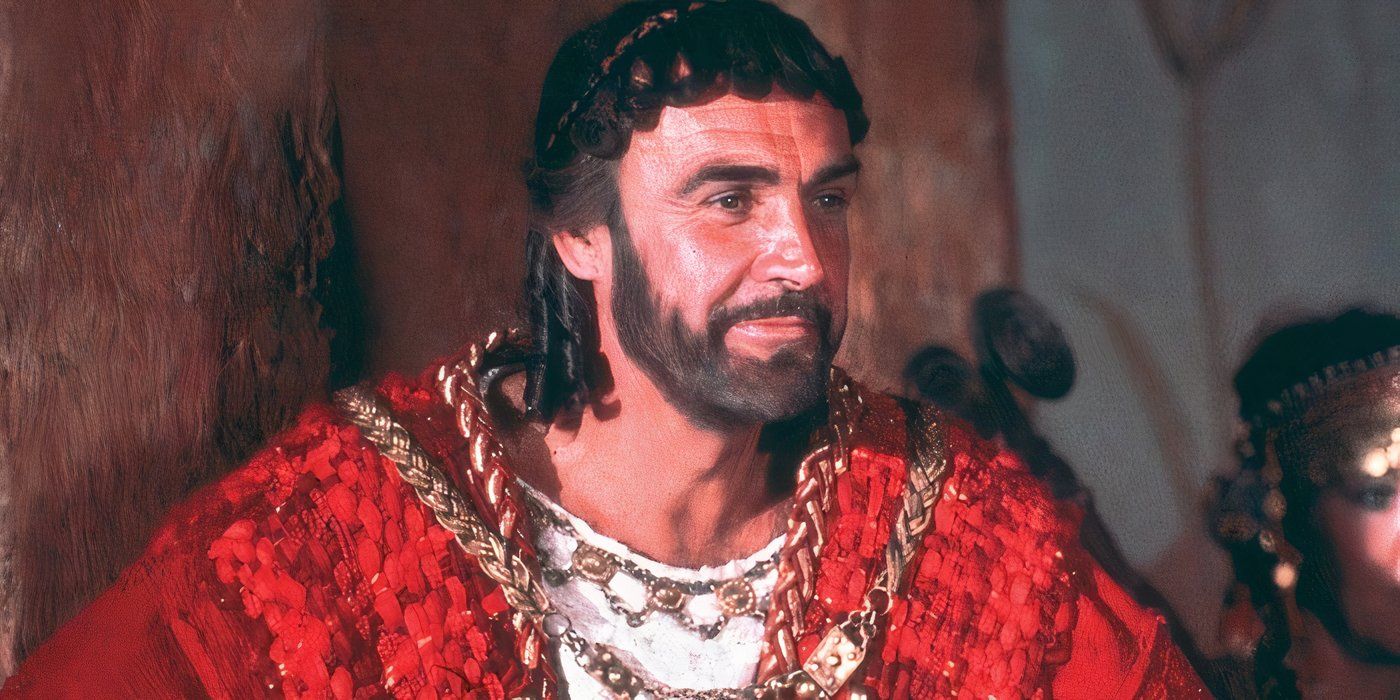 Sean Connery smiling as King Agamemnon in Time Bandits