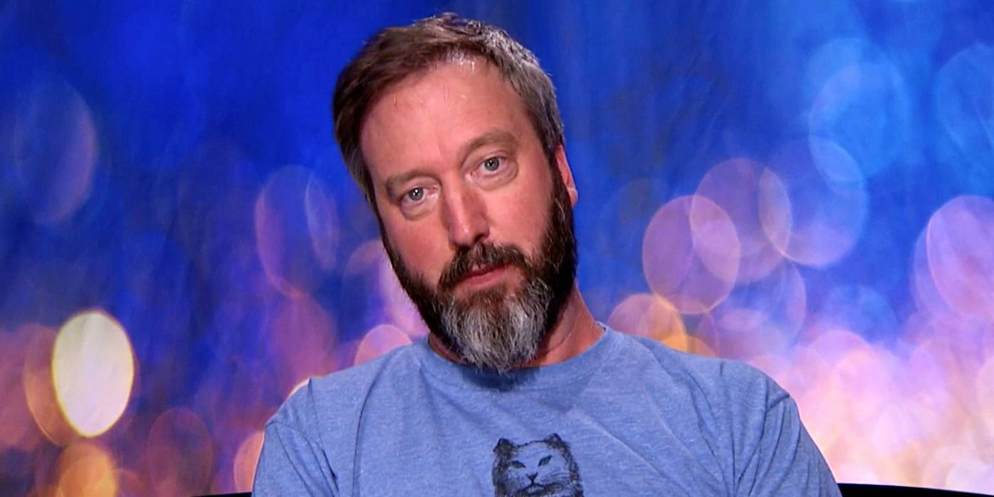 Tom Green making an unimpressed face in the Diary Room on Celebrity Big Brother.