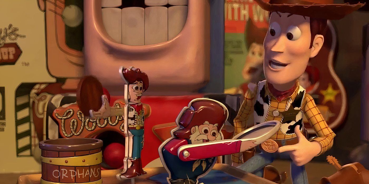 Woody from Toy Story 2 playing with toys.
