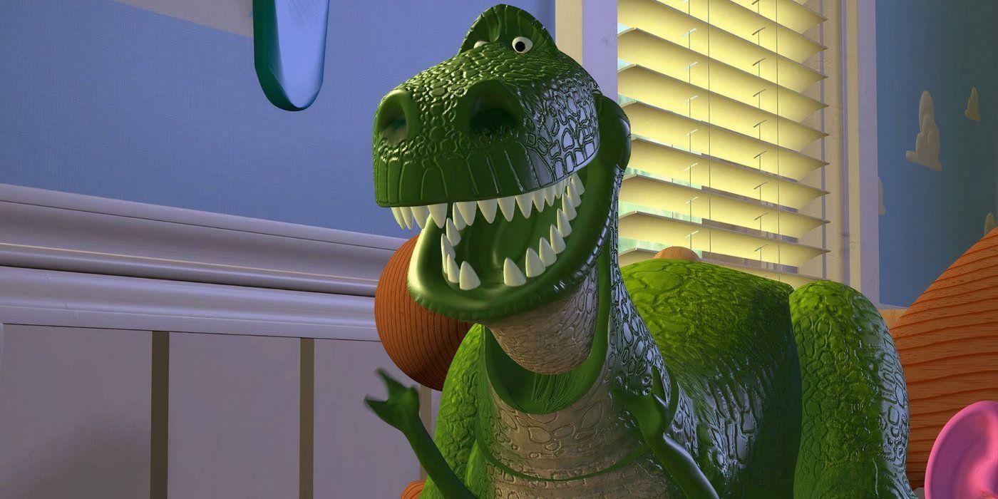 Rex the dinosaur looking excited Toy Story