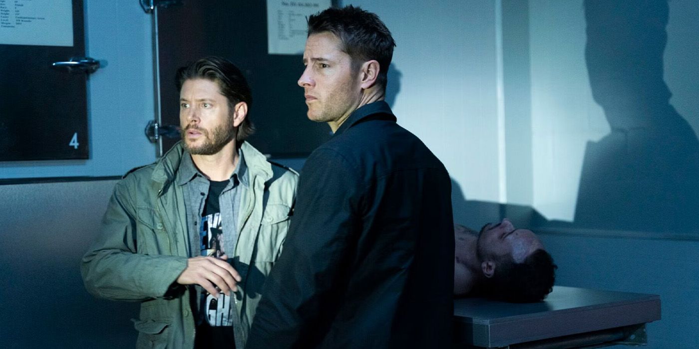 Russell Shaw (Jensen Ackles) and Colter Shaw (Justin Hartley) are caught in the 'Tracker' episode "Off the Books."