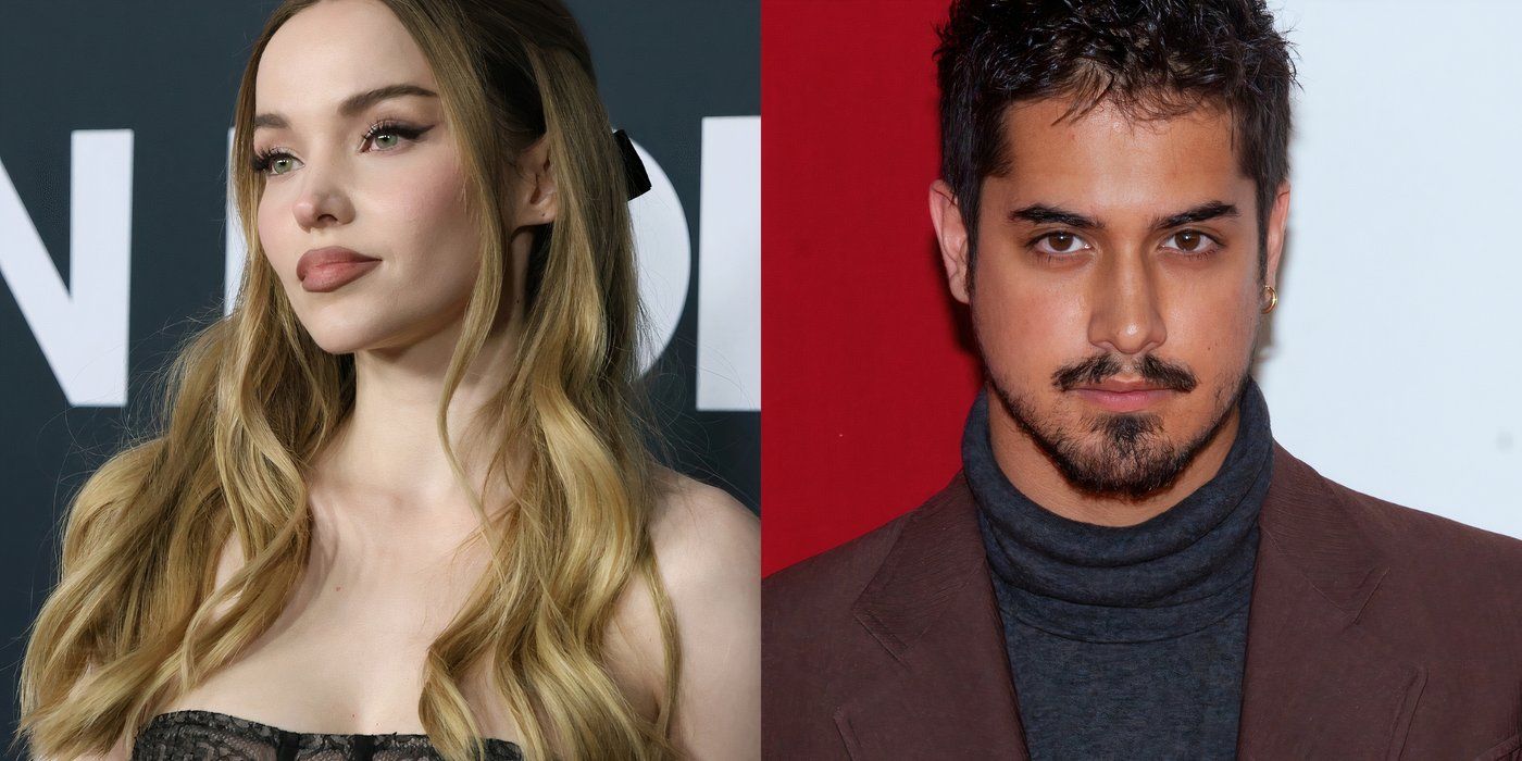 Dove Cameron and Avan Jogia in side by side red carpet images