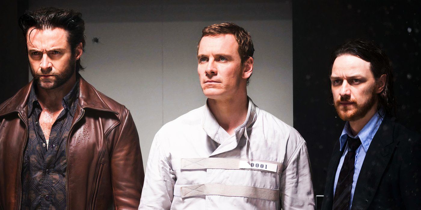 Hugh Jackman, Michael Fassbender, and James McAvoy in X-Men: Days of Future Past 