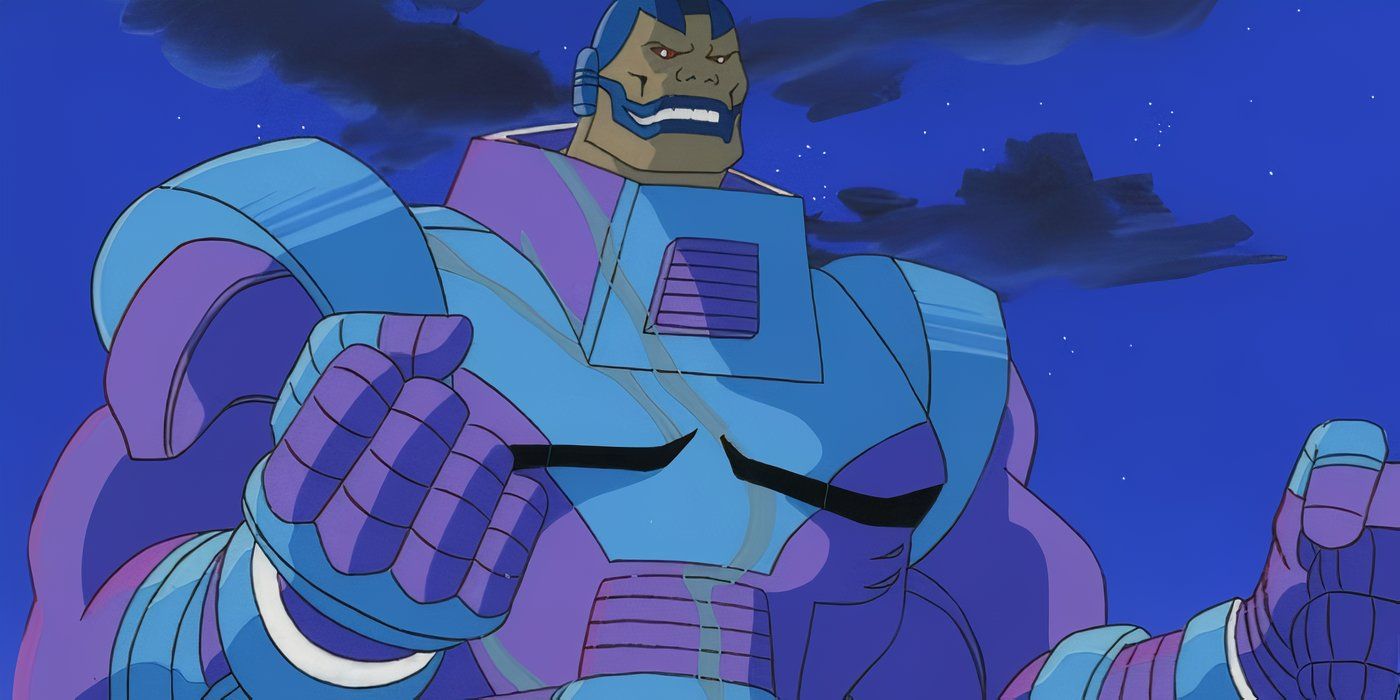 Apocalypse smiling with his fists raised in X-Men: The Animated Series