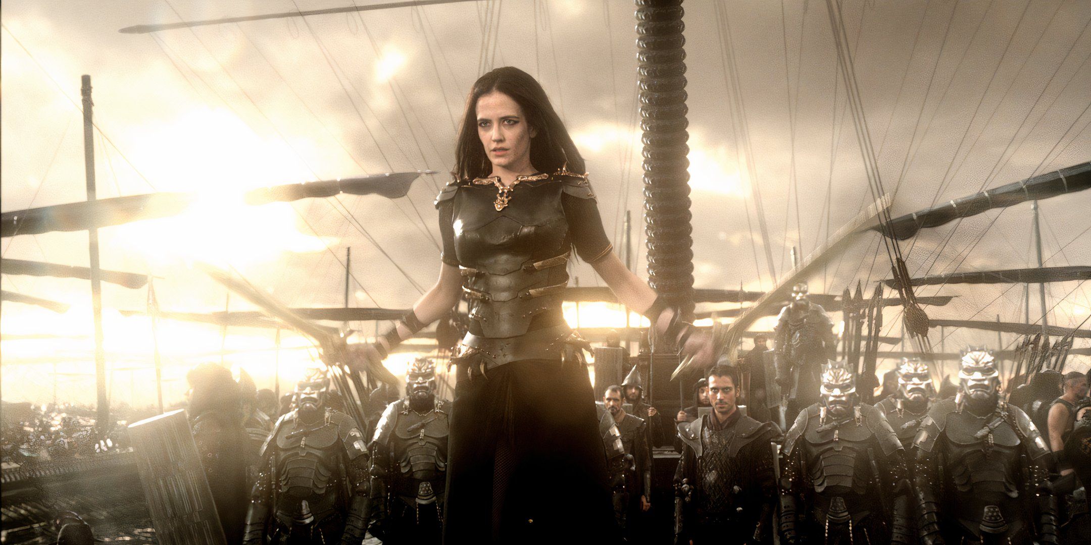 Eva Green as Queen Artemisia leading Persian fleet in 300: Rise of an Empire.