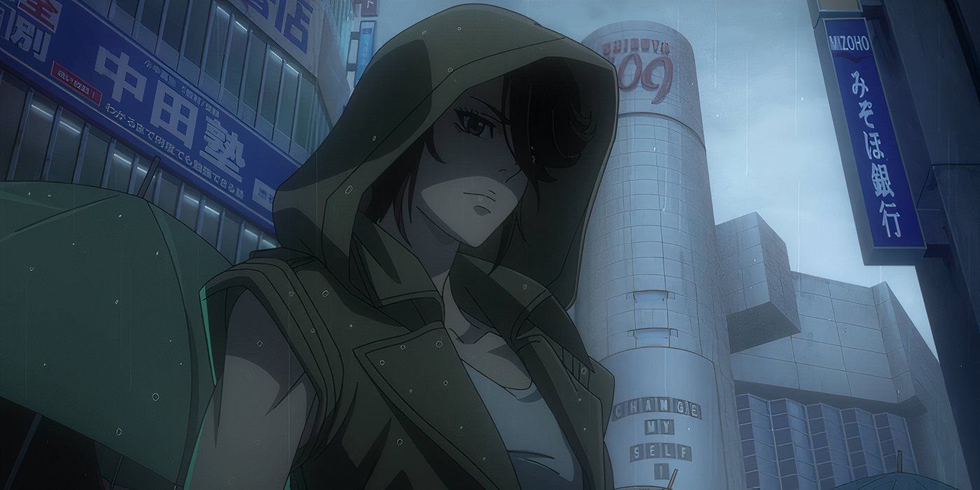 A hooded figure standing in the rain in Japan in &lsquo;Terminator Zero&rsquo;