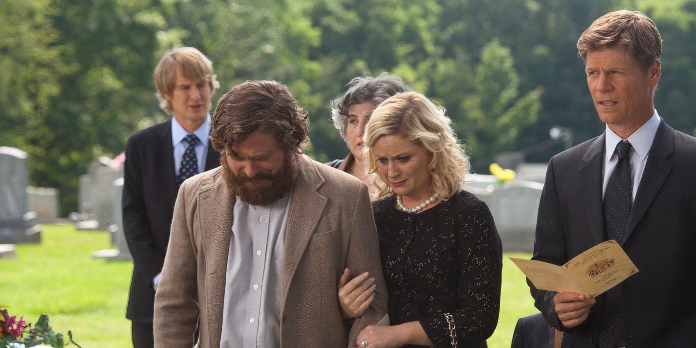 Zach Galifianakis y Amy Poehler, quienes interpretan a Ben Baker y Terry Coulter en 