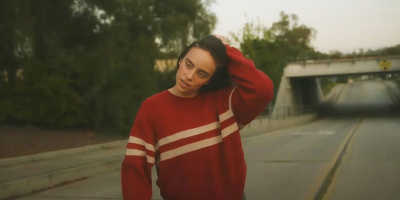 Billie Eilish in her music video for her song "CHIHIRO"