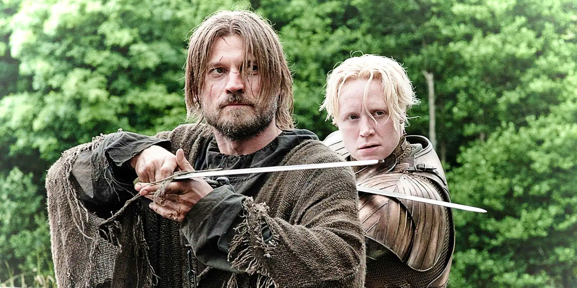 Jaime Lannister and Brienne of Tarth in Game of Thrones