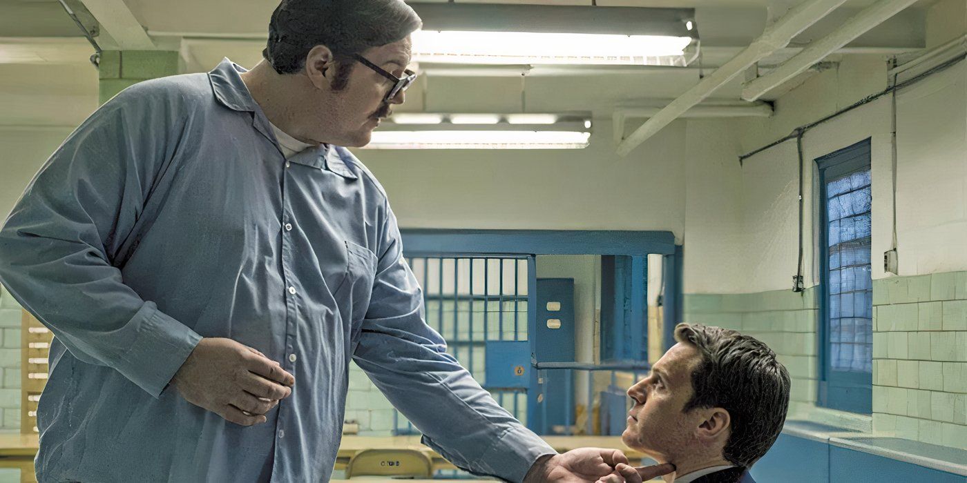 Cameron Britto como Ed Kemper com Johnathat Groff como Holden no 'Mindhunter' da Netflix