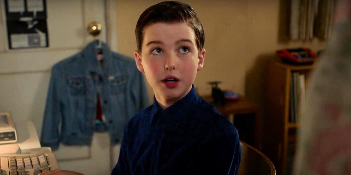 Sheldon, played by Iain Armitage, is having a discussion in Young Sheldon