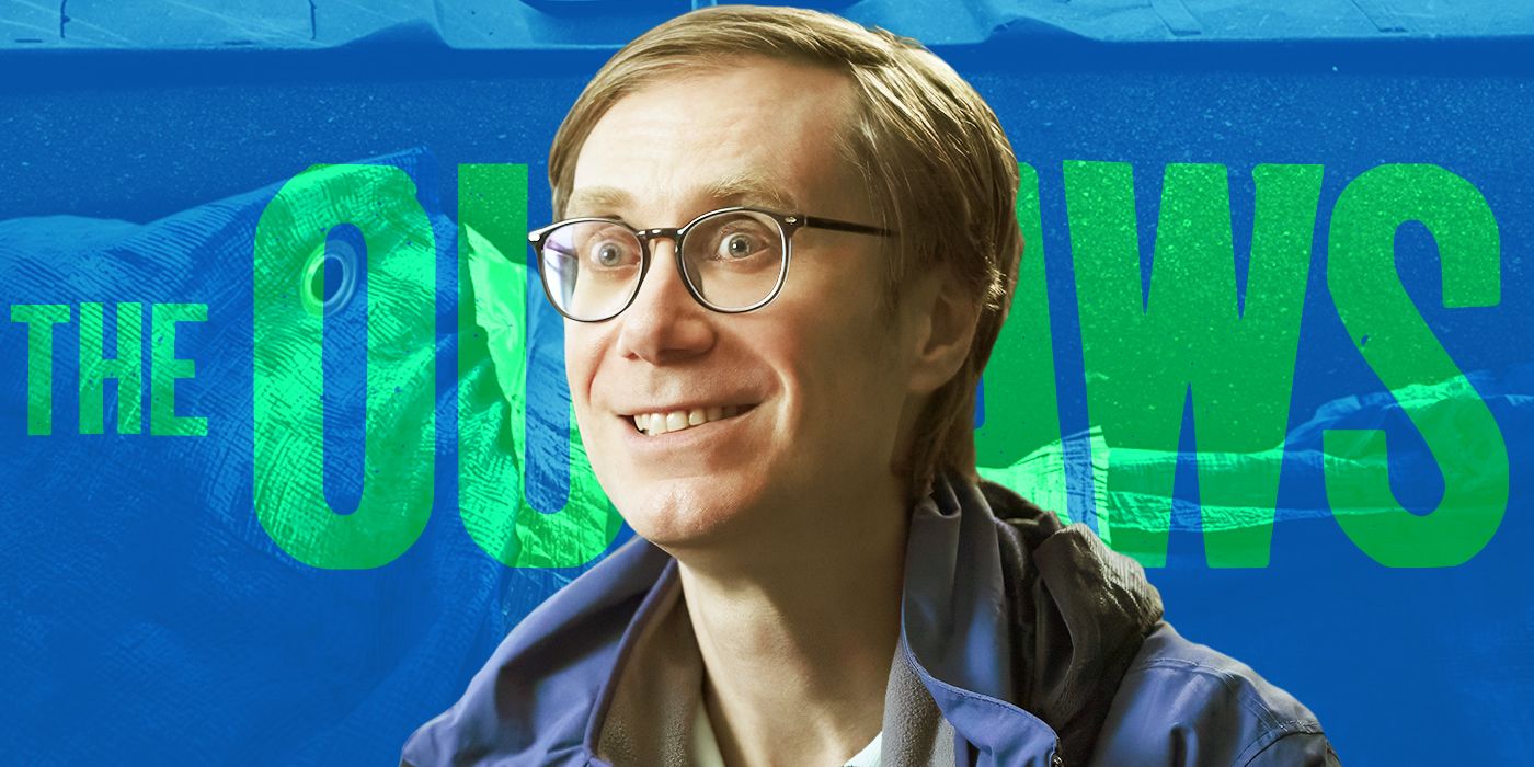 Custom image from Jefferson Chacon of Stephen Merchant wearing glasses and smiling for The Outlaws