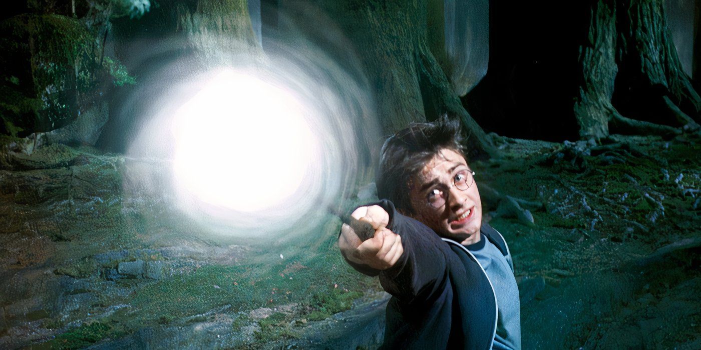 Harry lanza el encantamiento Patronus en Harry Potter y el prisionero de Azkaban