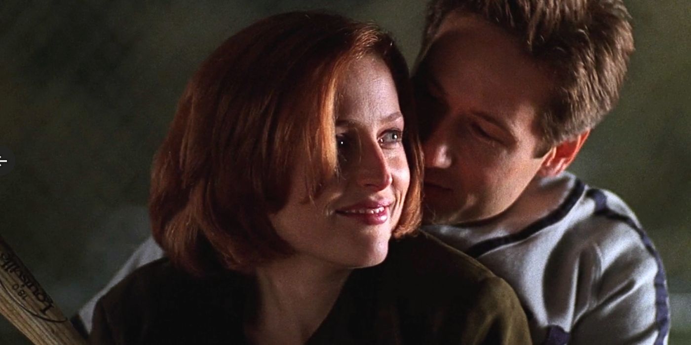 David Duchovny teaches Gillian Anderson how to play baseball from the episode The Unnatural in The X-Files