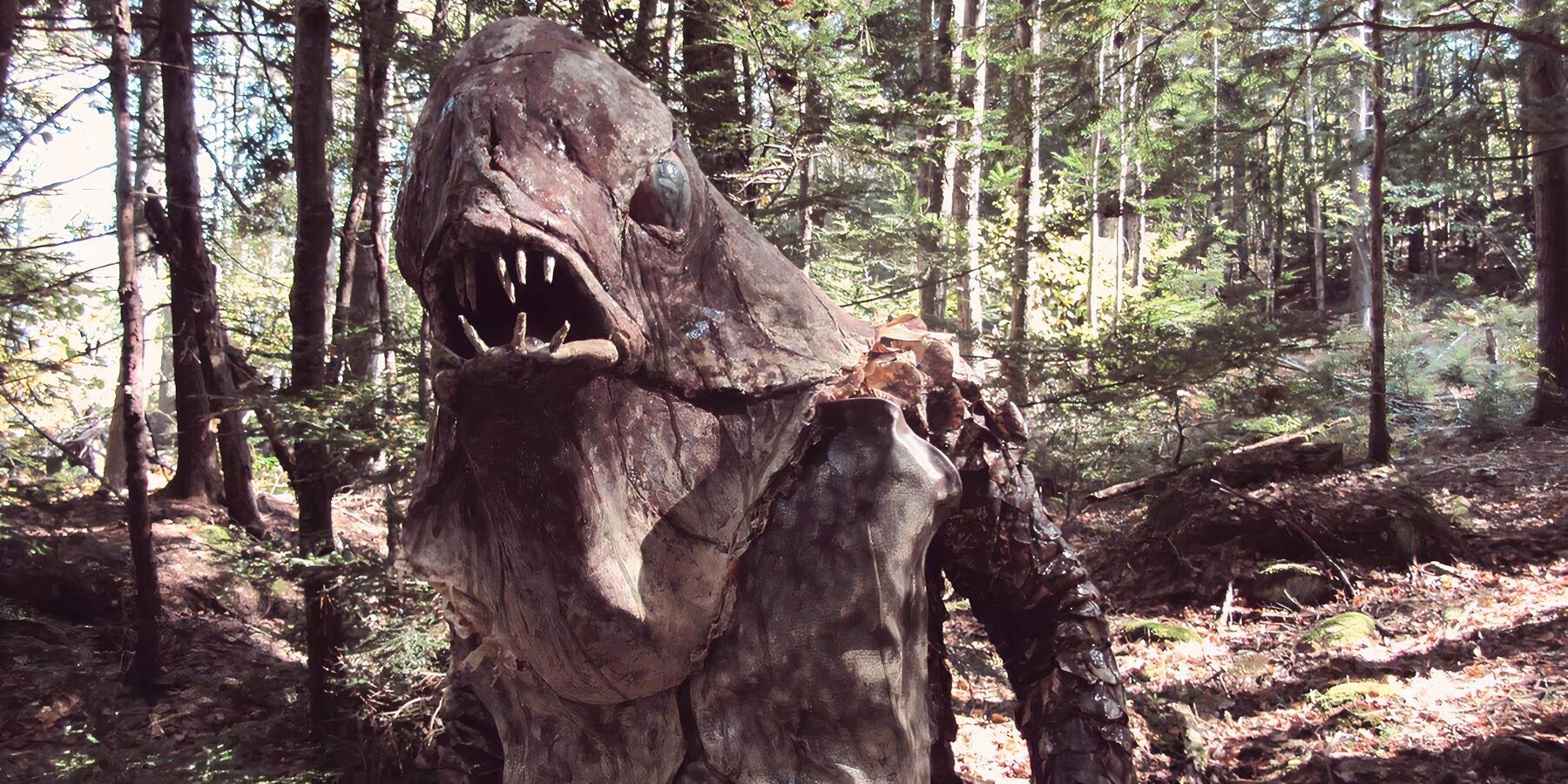 The Riverbeast briskfully walking in the middle of the forest with his daunting and terrifying aura in &lsquo;Don&rsquo;t Let the Riverbeast Get You!&rsquo; (2012)
